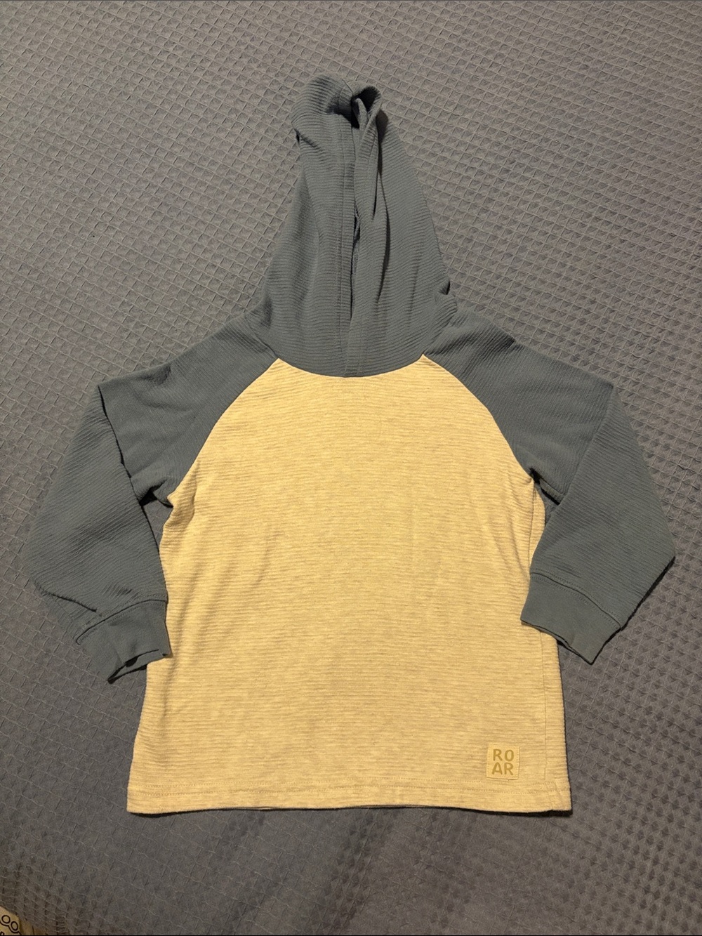 Carter’s Hooded Raglan Top (Blue and Beige)